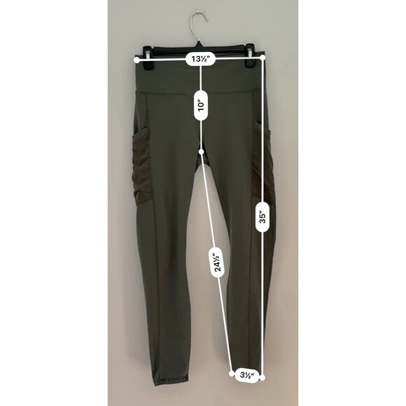 Fabletics High-Waisted PowerHold 7/8 Leggings in Olive Small - Picture 4 of 5